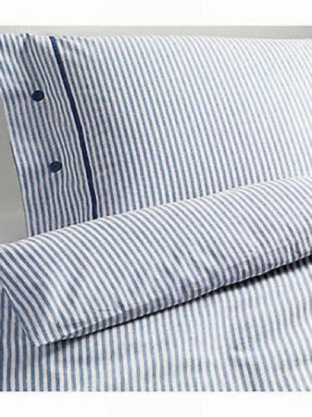 ikea nyponros blue and white stripe duvet & sham (twin)